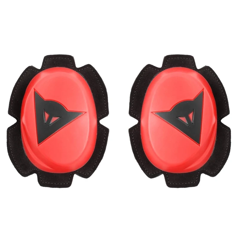 Dainese - Pista Knee Slider, Polyurethane Motorbike Knee Pads, Smooth Contact with Track and Asphalt, Motorcycle Slider with Velcro Closure, Red Fluo/Black