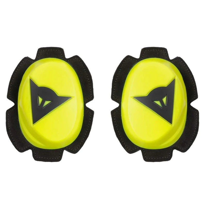 Dainese - Pista Knee Slider, Polyurethane Motorbike Knee Pads, Smooth Contact with Track and Asphalt, Motorcycle Slider with Velcro Closure, Yellow Fluo/Black