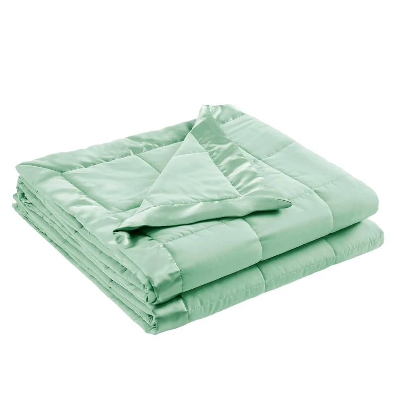 Madison Park Windom Down Alternative Blanket, Premium 3M Scotchgard Moisture Wicking Treatment, Lightweight and Soft Bed Cover For All Season, Satin Trim, Seafoam King