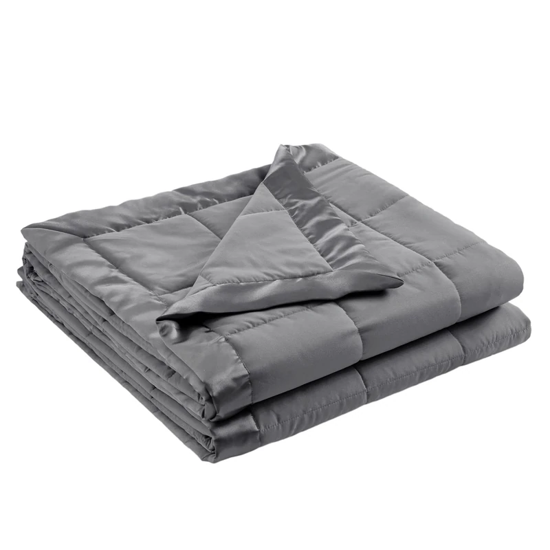 Madison Park All Season Lightweight and Soft Cover for Bed, Microfiber, Satin Trim, Charcoal, Full/Queen