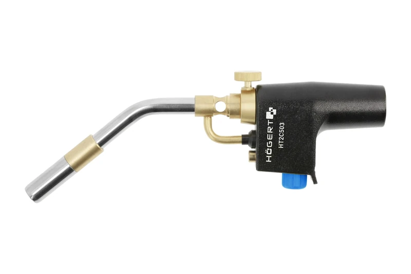 Högert Technik - Turbo Propane Gas Torch - Professional Turbo Gas Burner - Propane Gas Burner for Plumbing, Installation, Roof and Workshop Work - Auto Start/Stop Function - Turbo Nozzle