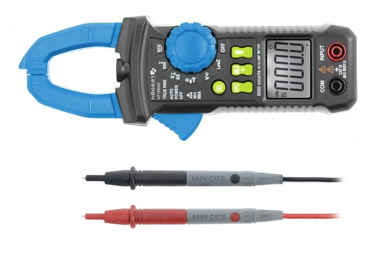 HÖGERT TECHNIK - Universal Clamp Meter, for Diagnosis and Detection of Faulty Components in Electrical Systems, Current and Voltage Measurement up to 600V/600A