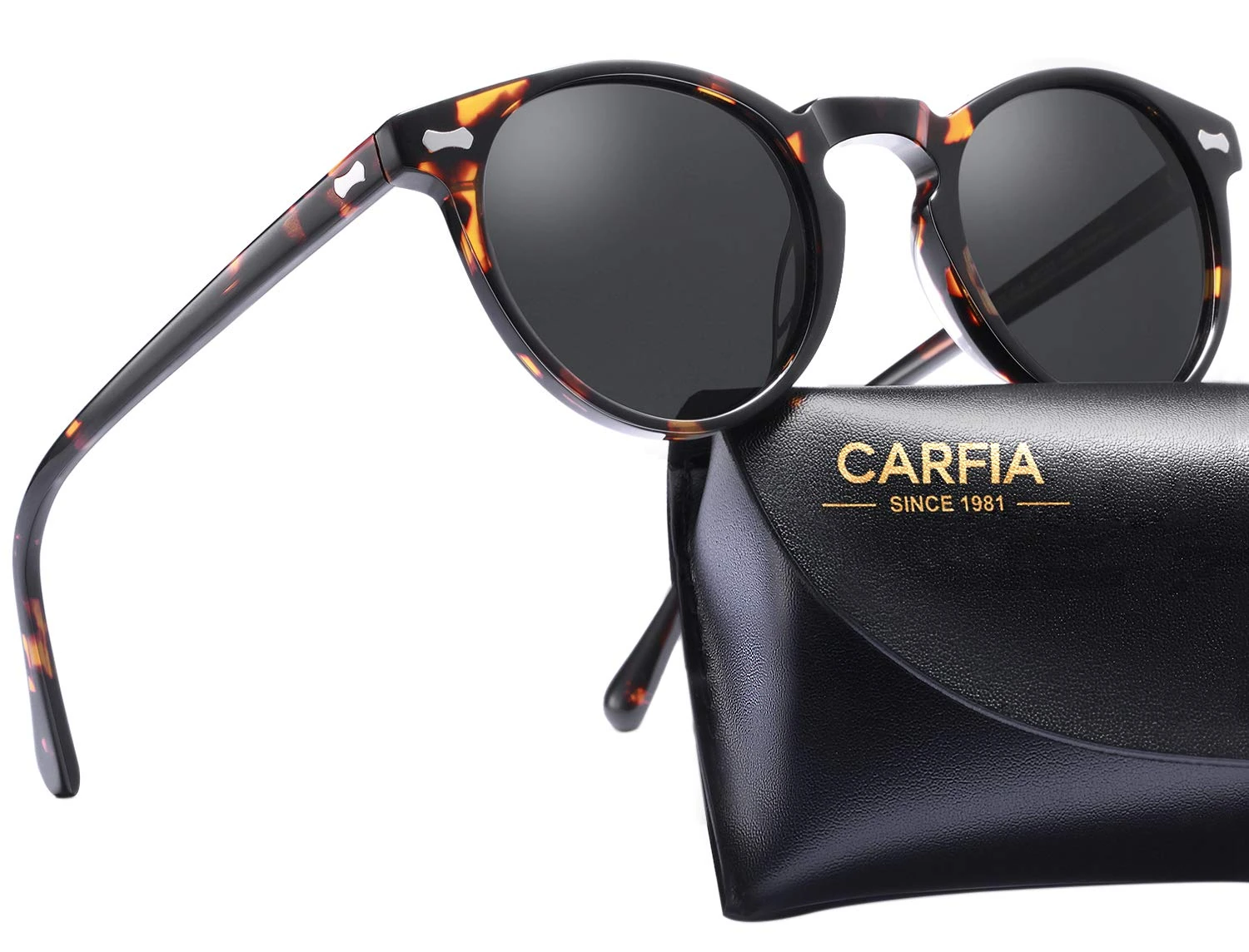 CARFIA Mens Sunglasses Polarised Vintage Eyewear UV400 Protection for Driving Travel