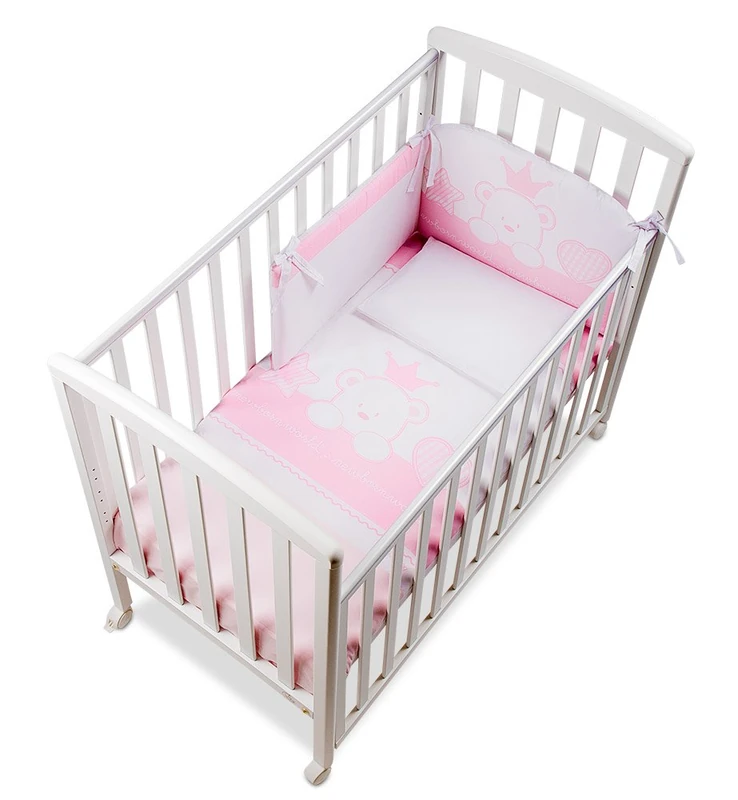 Italbaby 4 Piece Pony Baby Re Bedding Set, Pink/White, Multi-Color, One Size