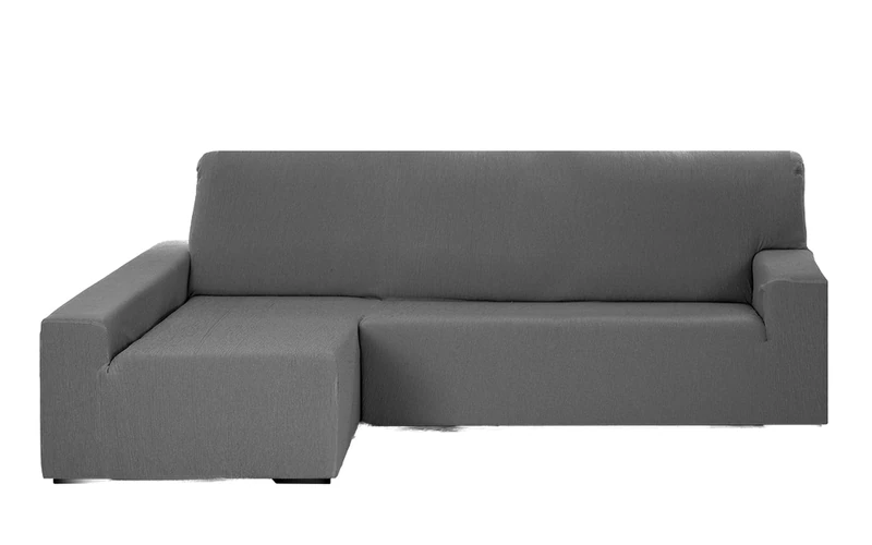 Martina Home EMILIA Elastic Chaise Longue Cover Left Arm Long (Front View), Grey