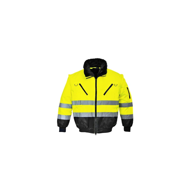 Portwest HI-Vis 3-in-1 Pilot Jacket, Size: S, Colour: Yellow/Black, PJ50YBRS