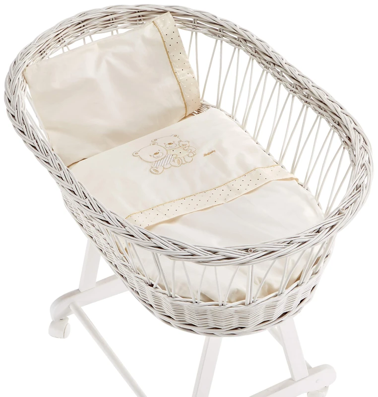 Italbaby 3 Piece Happy Family Pram Sheet Set, Ivory, Multi-Color, One Size