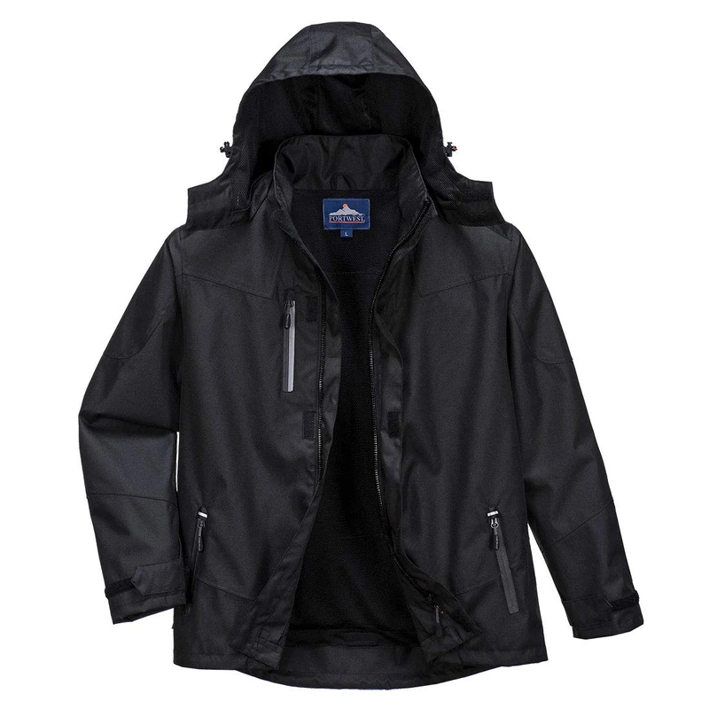 Portwest Outcoach Jacket, Size: XL, Colour: Black, S555BKRXL