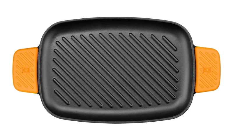 Braisogona Efficient Iron Rectangular Grill with Stripes, 35 cm