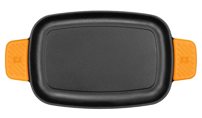 Braisogona Efficient Iron Rectangular Smooth Grill, 35 cm