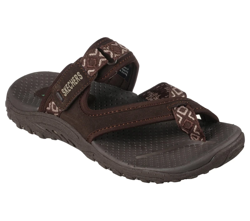 Skechers Women's Reggae-Trailway Flip-Flop, Chocolate, 6.5 B(M) US