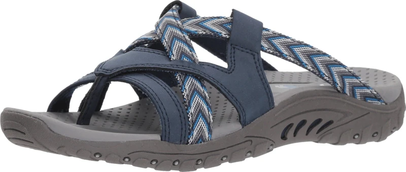 Skechers Women's Reggae-Soundproof-Thong Slide Multi-Strap Sandal