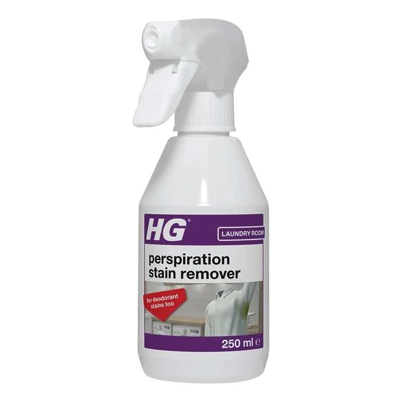 HG Perspiration Stain Remover Spray – Removes Yellow & White Sweat Marks and Odours from Clothes & Shirts - 250ml