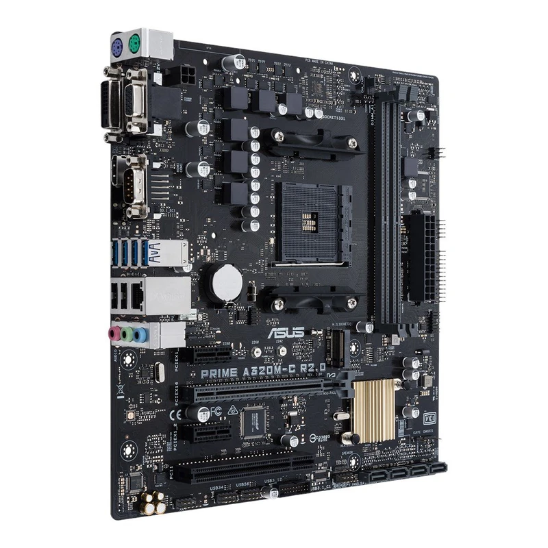 PRIME A320M-C R2.0 - AMD AM4 uATX motherboard with 5X Protection II, DDR4 3200MHz, NVMe PCIe Gen3 32Gb/s M.2, HDMI, SATA 6Gb/s, USB 3.1 Gen 1