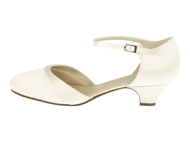 Rainbow Club Bridal Shoes Vida - Pumps, Ivory/Cream, Satin, Strap, Comfortably Padded, Wedding Shoes - Size 38 EU (5 UK)