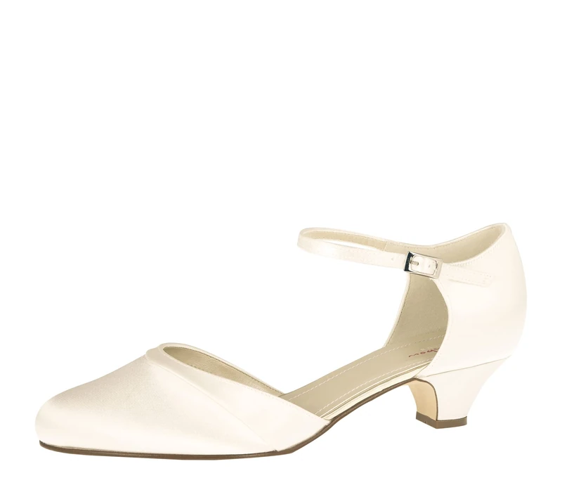 Rainbow Club Bridal Shoes Vida - Pumps, Ivory/Cream, Satin, Strap, Comfortably Padded, Wedding Shoes - Size 37 EU (4 UK)