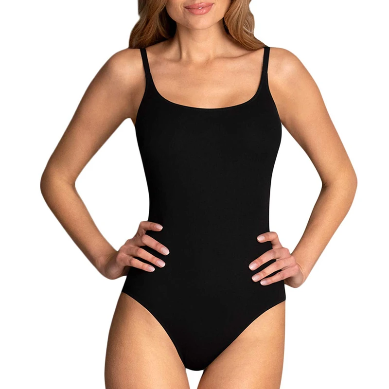 Rosa Faia Women's Leinen Bermuda Swimming Costume, Black (Schwarz 001), (Size: C)