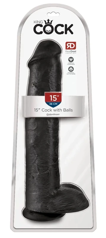 KING Cock King Cock 15 Inch Cock with Balls Black