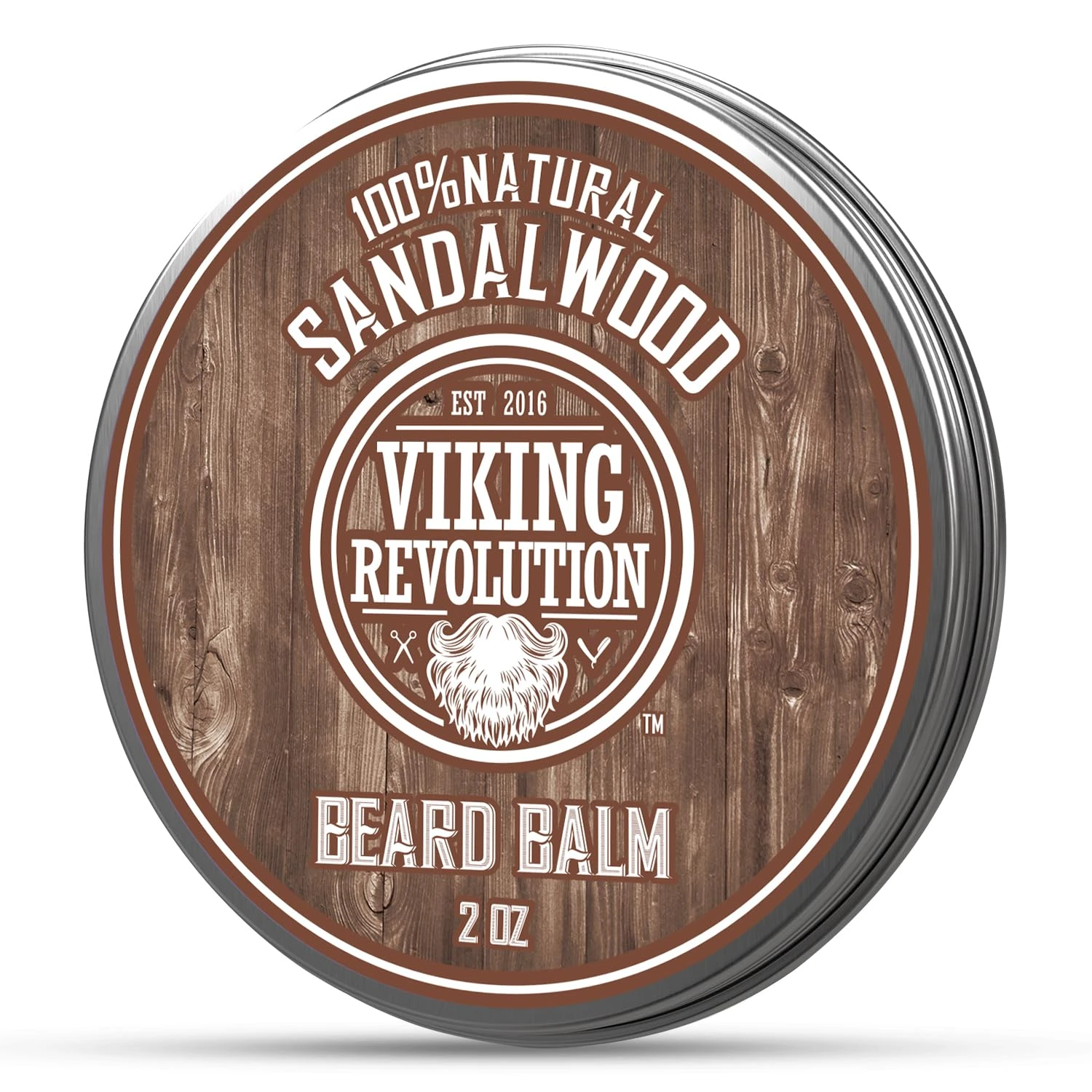 Viking Revolution - Beard Balm - Natural Beard Balm For Men With Argan & Jojoba Oils- Styles, Strengthens & Softens - Beard Wax - Gifts For Men - Sandalwood - 57 g