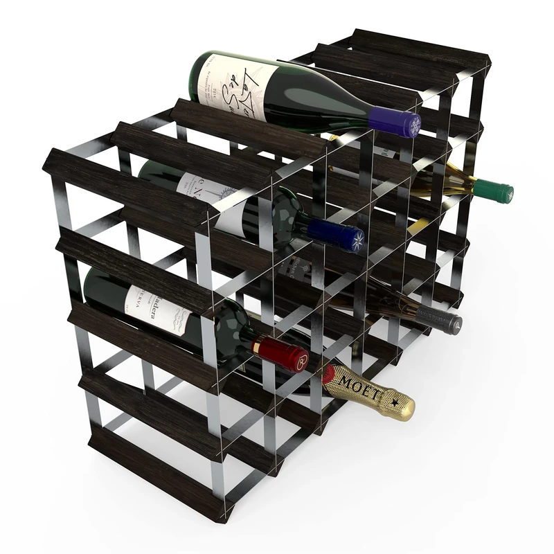RTA 30 Bottle Traditional Wine Rack - Fully Assembled - Black Pine (FSC)