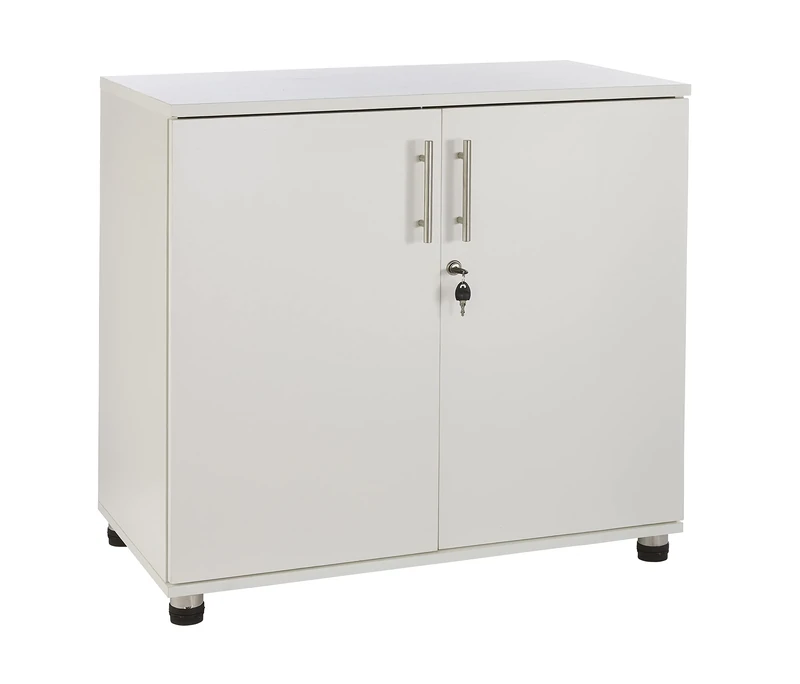 MMT Storage Cupboard, Storage Cabinet, File Cabinet for Office Documents, Garage Tools, Utility, White Wood , Lockable, 31.5" Long