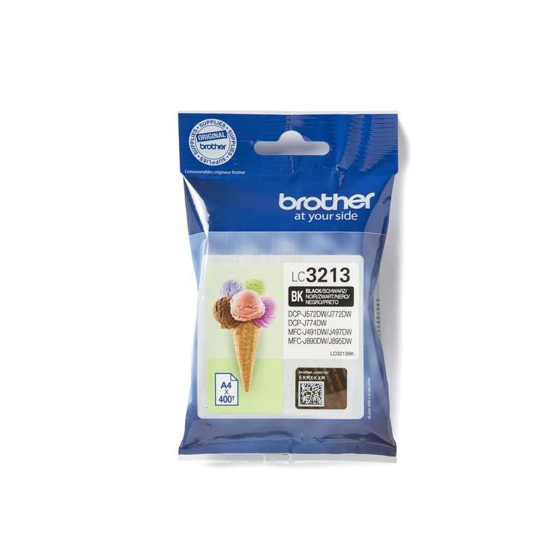 Brother LC-3213BK Inkjet Cartridge, Black, Single Pack, High Yield, Includes 1 x Inkjet Cartridge, Brother Genuine Supplies
