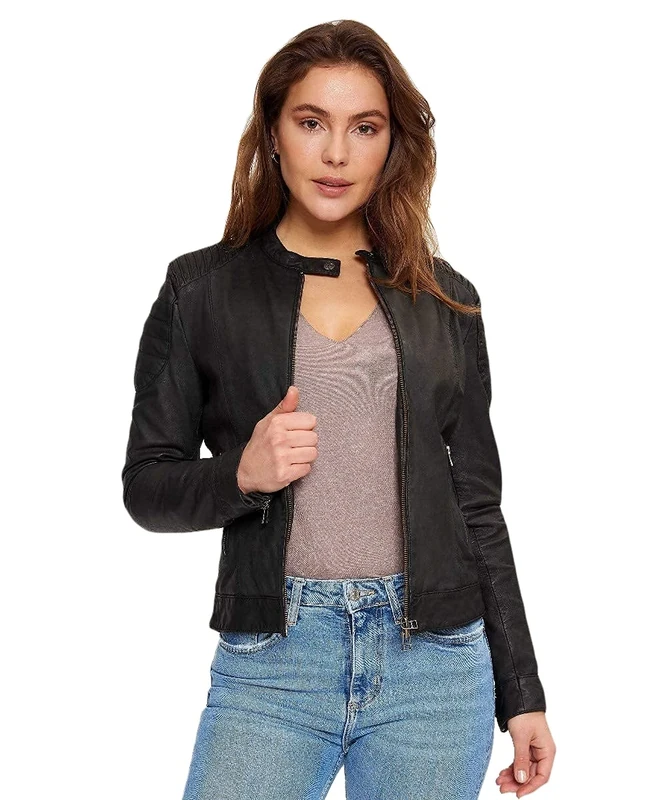 Goosecraft Women's Biker489 Jacket, Black (Black), XXL