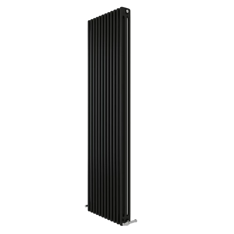 iBathUK Regency Wall-Mounted Vertical 3 Column Radiator, Steel Cast Iron Style High Thermal Output Hydronic Central Heating, Traditional Designer Radiator in Matt Anthracite, 1800 × 560mm - Image 1