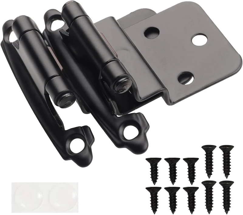 Kenon 3/8" Inset Cabinet Hinge, in Matte Black Finiah (25 Pair Pack)