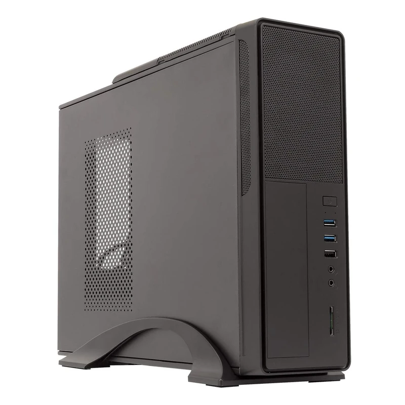 unykach Slim mATX UK 2010 + PSU 300 W Tower 300 W Black Computer Case – Computer case (Tower, PC, Sgcc, ITX, Micro-ATX, Black, 0.5 mm)