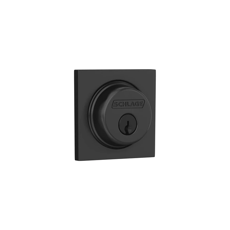 SCHLAGE B60NCOL622 Deadbolt with Collins Trim Keyed 1 Side, Highest Residential Security, Matte Black