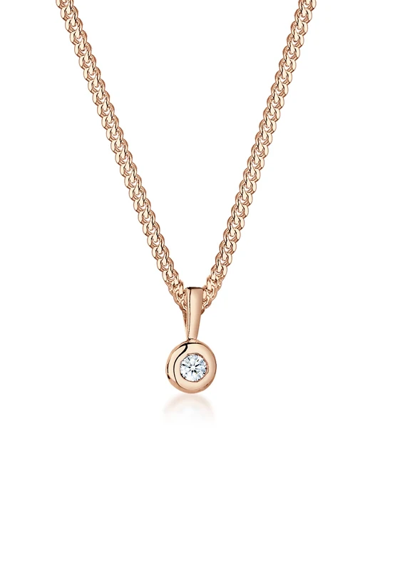 Elli DIAMONDS Necklace Women Circle Round Diamond (0.03 ct.) in 925 Sterling Silver