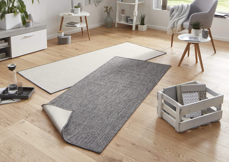 Bougari Indoor & Outdoor Miami Reversible Rug 80 x 250 cm Grey/Cream