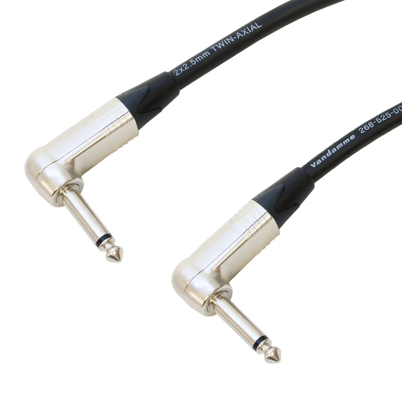 TOURING Angled Jack to Jack Speaker Lead. Black Van Damme Cable. Guitar Amp Cab (8m)