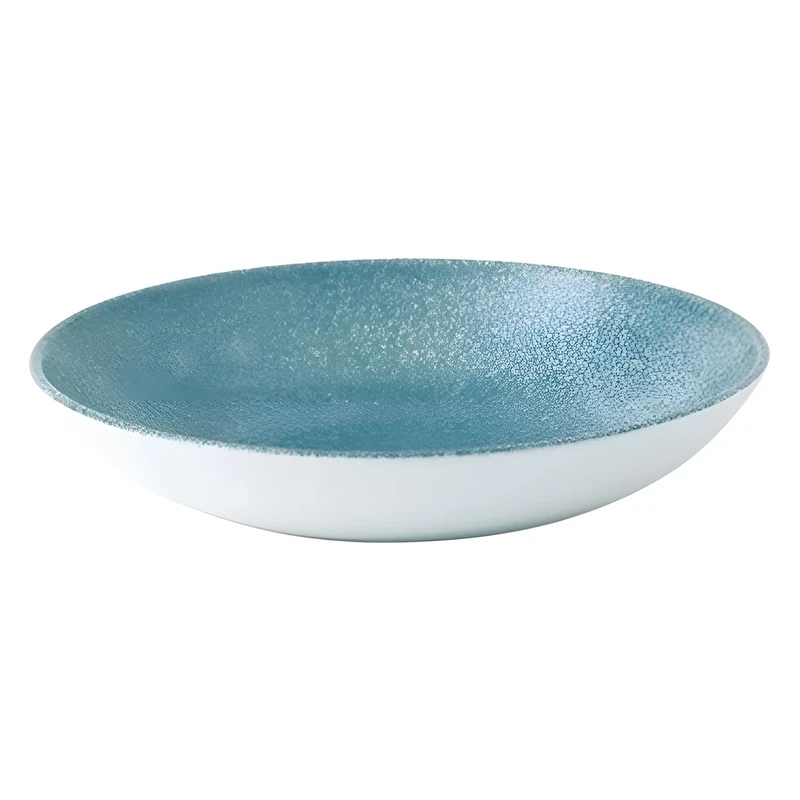 Churchill Studio Prints Raku Round Coupe Bowl Topaz Blue 182mm