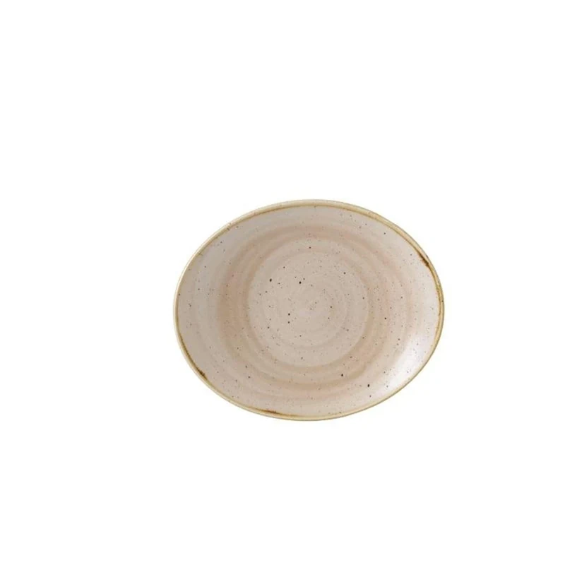 Churchill Super Vitrified GR946 Stonecast Oval Coupe Plate Nutmeg Cream (Pack of 12)