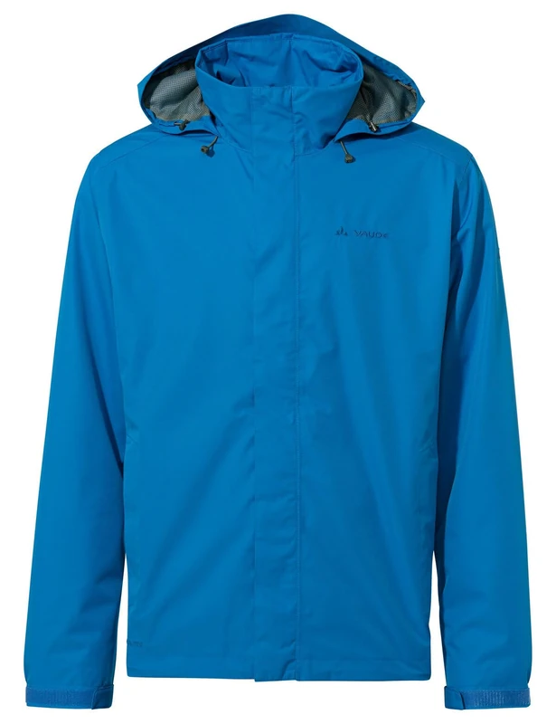 Vaude Men'S Escape Light Rain Jacket - Size 42 In Blue, Water-Repellent Outdoor Jacket, Breathable Windbreaker With Hood, Climate-Friendly Hiking Jacket