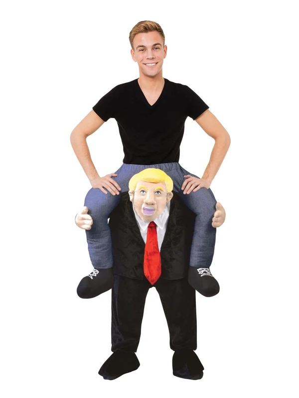 Men's Black Trump Piggy Back All-In-One Costume - Hilarious Design, Perfect for Halloween, World & Culture, Parties, Events, & Pranks Halloween, World Book Day