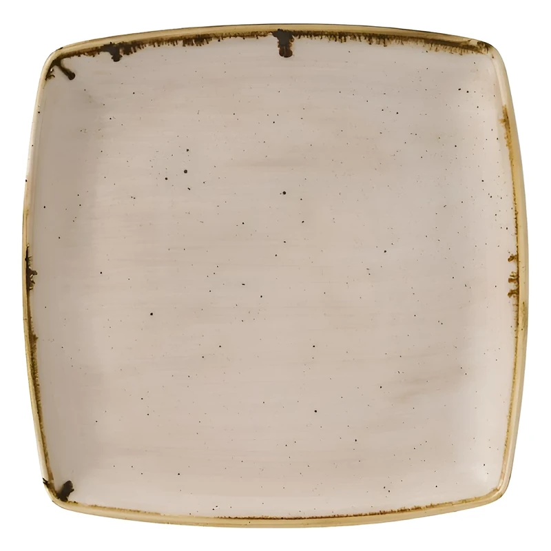 Churchill Stonecast Deep Square Plate Nutmeg Cream 260 x 260mm