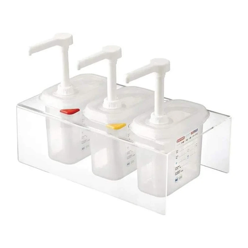 Araven CR823 Sauce Dispensers GN 1/9, 1.5 L, Transparent (Pack of 3)