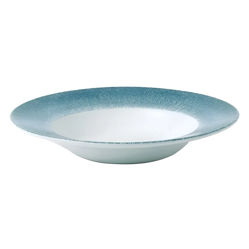 Churchill Studio Prints Raku Wide Rim Bowl Topaz Blue 280mm