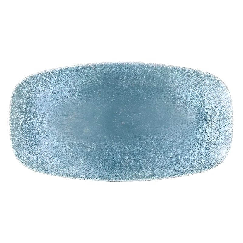 Churchill Studio Prints Raku Oblong Plate 355mm Topaz Blue