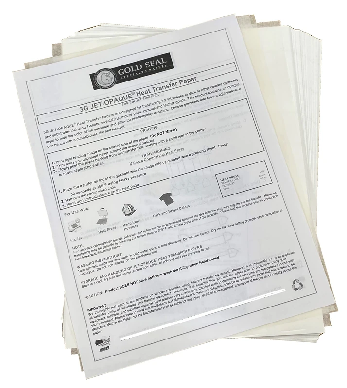 NEENAH 3G Jet-Opaque Heat Transfer Paper 8.5 X 11" 50 Pack