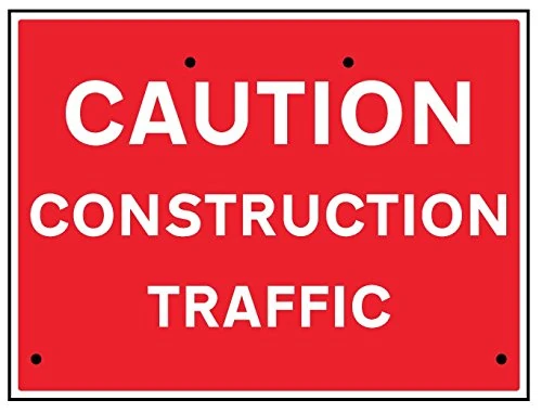 Caledonia Signs 56450 Sign, Caution Construction Traffic, Reflective