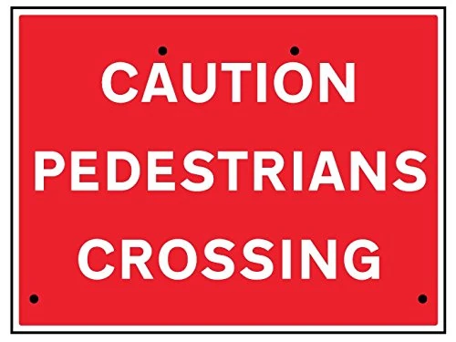 Caledonia Signs 57608 Sign, Caution Pedestrians Crossing, Reflective