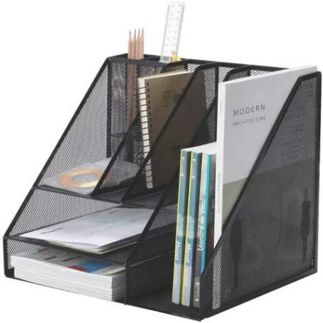 Organizer z przybornikiem Q-Connect A4 metalowy czarny