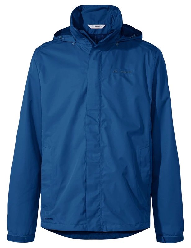 Vaude Men'S Escape Light Rain Jacket In Blue, Water-Repellent Rain Jacket, Breathable Rain Jacket Men With Hood, Climate-Friendly Hiking Jacket