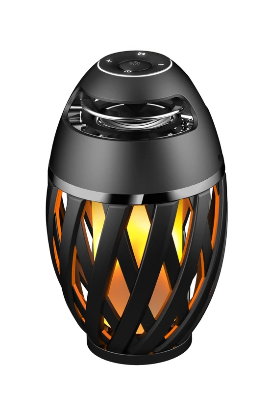 Lexibook Decotech LED Flame Bluetooth Stereo Speaker, 10W, rechargeable battery, black / yellow, BTL075
