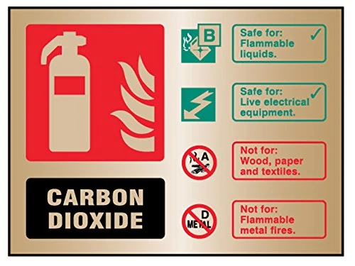 Caledonia Signs 59486 Co2 Extinguisher ID, Brass, Adhesive Backed - Image 1