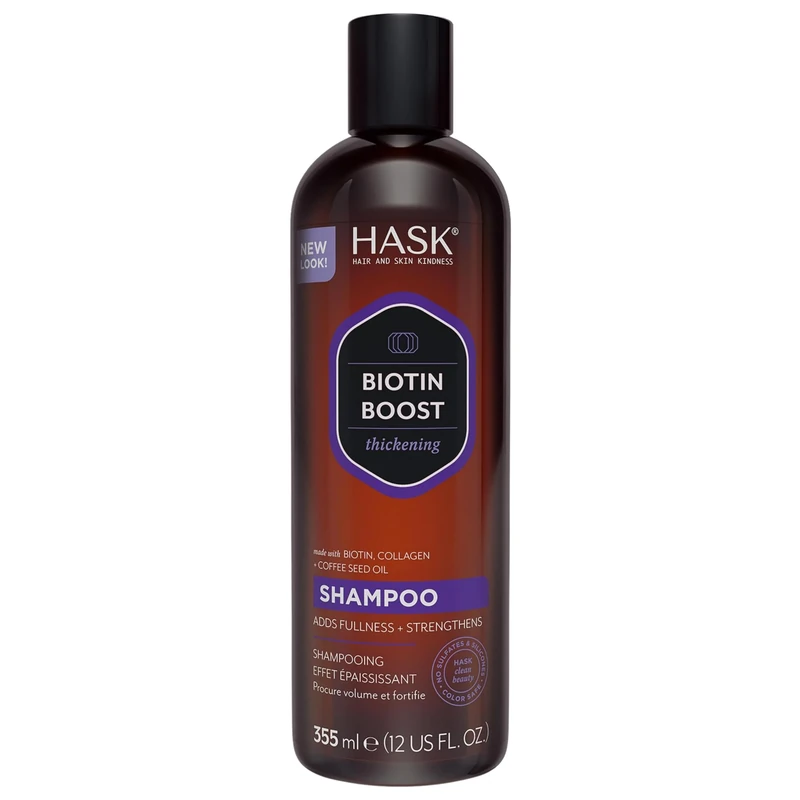 HASK Biotin Boost Shampoo, thickening for all hair types, colour safe, and cruelty-free - 1 355mL Bottle